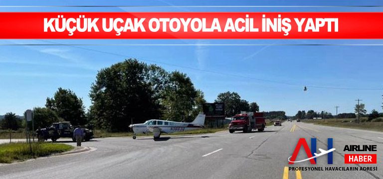 Küçük-uçak-otoyola-acil-iniş-yaptı