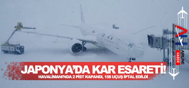 Japonya’da kar esareti! Havalimanı’nda 2 pist kapandı, 158 uçuş iptal edildi