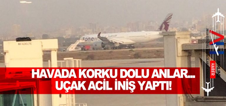 Havada-korku-dolu-anlar...-Uçak-acil-iniş-yaptı!