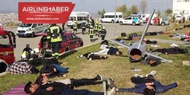 ‘Geniş Katılımlı Uçak Kazası Tatbikatı’ nefes kesti