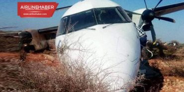 Bluebird Dash 8’in iniş takımları çöktü ve pistten çıktı