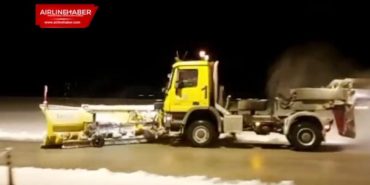 Kastamonu Havalimanı’nda karla mücadele ekibi 7/24 görev başında