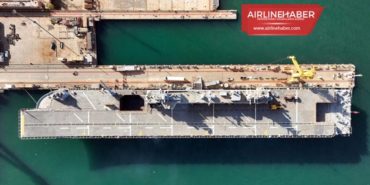 TCG Anadolu, drone ile havadan görüntülendi