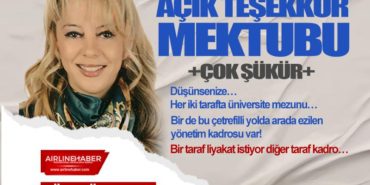 AÇIK TEŞEKKÜR MEKTUBU +ÇOK ŞÜKÜR+