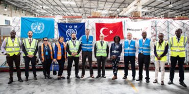 THY ve Turkish Cargo temsilcilerinin katılımıyla tören düzenlendi. 240 tonluk yardım deprem bölgesine ulaştı