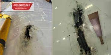 Yıldırım çarpması Boeing 787’nin gövdesini deldi