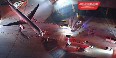 American Airlines uçağı servis otobüsü ile çarpıştı, 4 kişi yaralandı