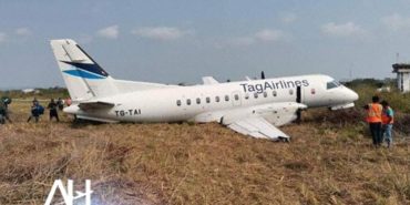  Saab 340A uçağının inişte iniş takımı çöktü