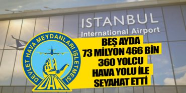 BEŞ AYDA 73 MİLYON 466 BİN 360 YOLCU HAVA YOLU İLE SEYAHAT ETTİ