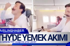 THY'de yemek akımı: Bu seferde THY uçağında pilav yendi!