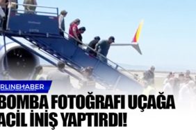Bomba fotoğrafı uçağa acil iniş yaptırdı!