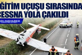 Eğitim uçuşu sırasında Cessna yola çakıldı