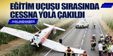 Eğitim uçuşu sırasında Cessna yola çakıldı