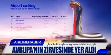 İstanbul Havalimanı günlük ortalama uçuşta Avrupa’nın zirvesinde yer aldı