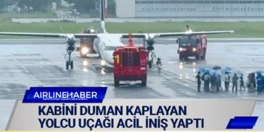 Kabini duman kaplayan yolcu uçağı acil iniş yaptı