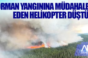 Orman yangınına müdahale eden helikopter düştü