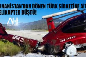 Yunanistan'dan dönen Türk şirketine ait helikopter düştü!
