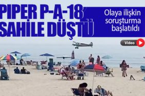 Piper P-A-18 sahile düştü