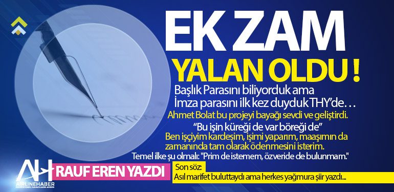 EK ZAM YALAN OLDU !