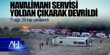 Havalimanı servisi yoldan çıkarak devrildi: 1'i ağır 29 kişi yaralandı 1 Haberler Havalimanı Havalimanı servisi yoldan çıkarak devrildi: 1’i ağır 29 kişi yaralandı