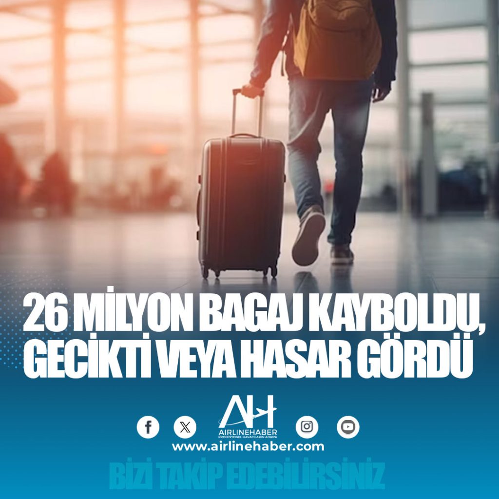 26 milyon bagaj kayboldu, gecikti veya hasar gördü