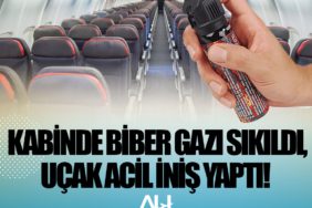 Kabinde biber gazı sıkıldı, uçak acil iniş yaptı!