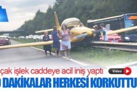 O dakikalar herkesi korkuttu! Uçak işlek caddeye acil iniş yaptı