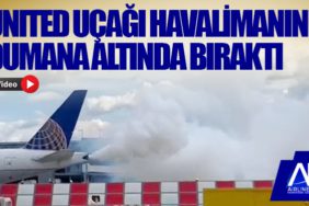 United Uçağı havalimanını dumana altında bıraktı