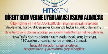 HTK-Sen'den Önemli açıklama : Direkt rota verme uygulaması askıya alınacak 5 Haberler uçuş HTK-Sen’den Önemli açıklama : Direkt rota verme uygulaması askıya alınacak