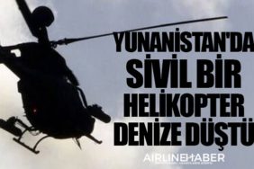Yunanistan'da sivil bir helikopter denize düştü