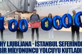 THY Ljubljana - İstanbul seferinde bir milyonuncu yolcuyu kutladı