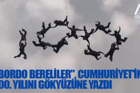 "Bordo bereliler", Cumhuriyet'in 100. yılını gökyüzüne yazdı