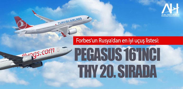 Forbes'un Rusya'dan en iyi uçuş listesi: Pegasus 16'ıncı THY 20. sırada