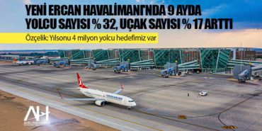 Yeni Ercan Havalimanı'nda 9 ayda yolcu sayısı yüzde 32, uçak sayısı yüzde 17 arttı 13 Haberler Erbil Havaalanı Yeni Ercan Havalimanı’nda 9 ayda yolcu sayısı yüzde 32, uçak sayısı yüzde 17 arttı
