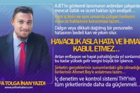 AJET’in görkemli lansmanın ardından çalışanlar mevcut özlük ve ücret hakları için endişeli…Şirketin gerçeklerinin sunumlardaki gibi olmadığını birilerinin Ahmet Bey’e anlatması lazım…