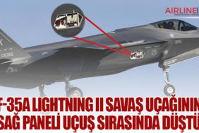 F-35A Lightning II savaş uçağının sağ paneli uçuş sırasında düştü