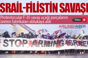 İsrail-Filistin savaşı:  Protestocular F-35 savaş uçağı parçalarını üreten fabrikaları ablukaya aldı