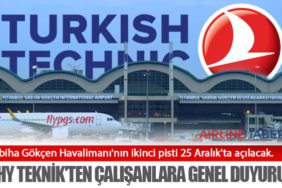Sabiha Gökçen Havalimanı'nın ikinci pisti 25 Aralık'ta açılacak. THY Teknik'ten Çalışanlara Genel Duyuru