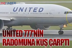 United 777'nin Radomuna Kuş Çarptı