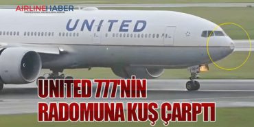 United 777’nin Radomuna Kuş Çarptı