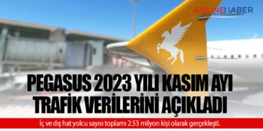 Pegasus 2023 yılı Kasım ayı trafik verilerini açıkladı