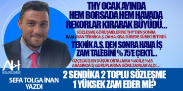 Teknik A.Ş. den sonra Hava İş zam talebini yüzde 75’e çekti… Özçelik İş en düşük ortalama yüzde 60 ile yüzde 85 arasında iş guruplarına göre zamlar aldı… 11 Köşe Yazıları TGS Teknik A.Ş. den sonra Hava İş zam talebini yüzde 75’e çekti… Özçelik İş en düşük ortalama yüzde 60 ile yüzde 85 arasında iş guruplarına göre zamlar aldı…