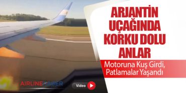 Arjantin Uçağında Korku Dolu Anlar: Motoruna Kuş Girdi, Patlamalar Yaşandı