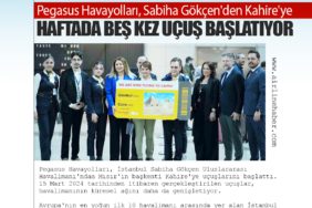Pegasus Havayolları, Sabiha Gökçen'den Kahire'ye Haftada Beş Kez Uçuş Başlatıyor