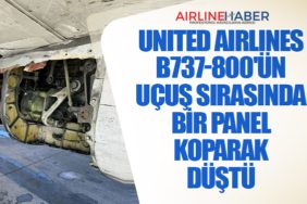 United Airlines B737-800'ün uçuş sırasında bir panel koparak düştü