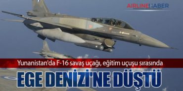 Yunanistan’da F-16 savaş uçağı, eğitim uçuşu sırasında Ege Denizi’ne düştü