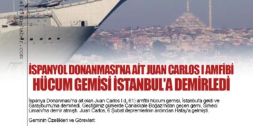İspanyol Donanması’na Ait Juan Carlos I Amfibi Hücum Gemisi İstanbul’a Demirledi