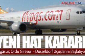 Yeni Hat Kararı: Pegasus, Ordu Giresun - Düsseldorf Uçuşlarını Başlatıyor