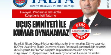 Havayolu Pilotlarının Tek Pilotlu Kokpitlerle İlgili Tutumu. Uçuş emniyeti ile kumar oynanamaz