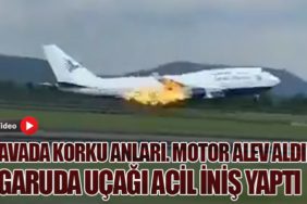 Havada Korku Anları. Motor Alev Aldı! Garuda Uçağı Acil İniş Yaptı